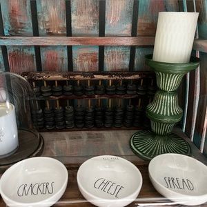 New sealed Rae Dunn cheese crackers spread bowls with tray NIB